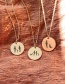 Fashion Golden Engraved Character Titanium Steel Geometric Round Plate Gold-plated Necklace 15mm