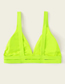 Fashion Yellow Top V-neck Stitching Solid Color Swimsuit Top