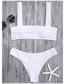 Fashion White Tank Top Pleated Solid Split Swimsuit