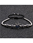 Fashion Black Blue Zirconium Micro Inlaid Colorful Zircon Crown Diamond Ball Braided Bracelet