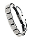 Fashion White K 10 * 10mm Square Micro Inlaid Zircon Woven Adjustable Bracelet