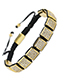 Fashion Gold 10 * 10mm Square Micro Inlaid Zircon Woven Adjustable Bracelet