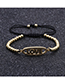 Fashion Golden Copper Micro Inlaid Zircon Letter Copper Bead Woven Adjustable Bracelet
