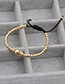 Fashion Golden Micro Inlaid Zircon Copper Bead Woven Skull Bracelet