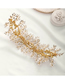 Fashion Golden Hand-set Rhinestone Leaf Branch Alloy Headband