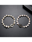 Fashion 18k Irregular Pearl Beaded Diamond Geometric Bracelet