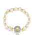 Fashion 18k Irregular Pearl Beaded Diamond Geometric Bracelet