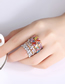 Fashion Color 9 # Rhodium-plated Diamonds Irregular Contrast Ring
