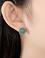 Fashion Green 18k Round Geometric Stud Earrings With Diamonds