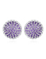 Fashion Purple Diamond-plated White Gold Geometric Stud Earrings