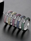 Fashion 7 Yards In Green Copper-set Zircon Contrast Alloy Ring