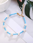 Fashion blue Broken Shell Contrast Rice Bead Anklet