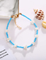 Fashion blue Broken Shell Contrast Rice Bead Anklet