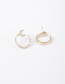 Fashion Golden Geometric Micro Diamond Notched Circle Star Moon Stud Earrings