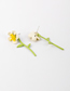 Fashion yellow Three-dimensional flower alloy earrings
