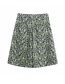 Fashion Green Flower Print Patch Shorts