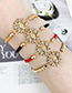 Fashion Ginger Brass Inlaid Zircon Braided Bracelet