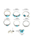 Fashion silver color+blue Adjustable Natural Stone Irregular ring set