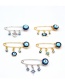 Fashion Golden Lotus Diamond Ball Pearl Flower Pierced Earrings Set