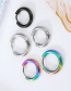 Fashion Black single 16mm Color retaining stainless steel geometric round earrings