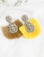 Fashion Khaki Alloy Ab Color Water Drop Tassel Earrings