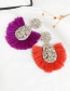 Fashion Purple Alloy Ab Color Water Drop Tassel Earrings