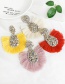 Fashion Yellow Alloy Ab Color Water Drop Tassel Earrings