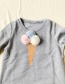 Fashion Khaki Wool Ball Ice Cream Top