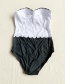 Fashion Black Colorblock One Piece Swimsuit