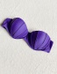 Fashion Purple Shell Fish Pattern Split Swimsuit
