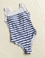 Fashion White Striped One-piece Swimsuit