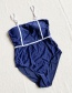 Fashion Navy Striped One-piece Swimsuit