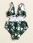 Fashion Green Printed Leaf One-piece Swimsuit