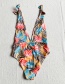 Fashion Color Printed Pineapple One-piece Swimsuit