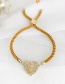 Fashion Golden Brass Zircon Wing Beaded Bracelet