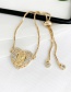 Fashion Ginger Brass Inlaid Zircon Wing Braided Wire Rope Bracelet