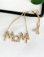 Fashion Golden Copper Bezel Bracelet with Cubic Zirconia Letters