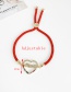 Fashion red Cubic zircon alphabet mama love braided wire rope bracelet