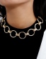 Fashion Golden Ring Hollow Alloy Bracelet Necklace Set
