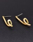 Fashion Golden S-shaped Micro-set Zircon Linear Wave Twist Earrings