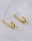 Fashion Golden S-shaped Micro-set Zircon Linear Wave Twist Earrings