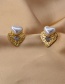 Fashion Golden Heart Shaped Zircon Pearl Earrings