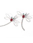 Fashion Red Dragonfly Rhinestone Tassel Hollow Alloy Earrings