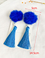 Fashion Blue Wool Ball Cotton Fringed Duckbill Hair Clip