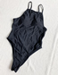 Fashion Black Solid Color One-piece Swimsuit
