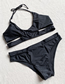 Fashion Black Tie Strap Cutout Low Waist Split Swimsuit