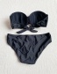 Fashion Black Back Tie Split Swimsuit