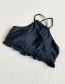 Fashion Black Printed Ruffle Split Swimsuit