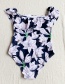 Fashion Color Printed Ruffled One-piece Swimsuit