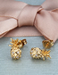 Fashion Gold-plated White Zirconium Small Pineapple Stud Earrings With Zirconium